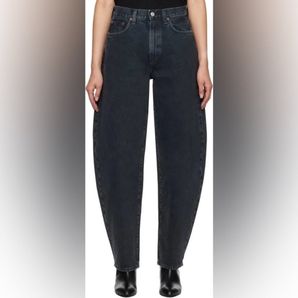 ❌❌SOLD❌❌AGOLDE 27 black distressed balloon jeans Euc